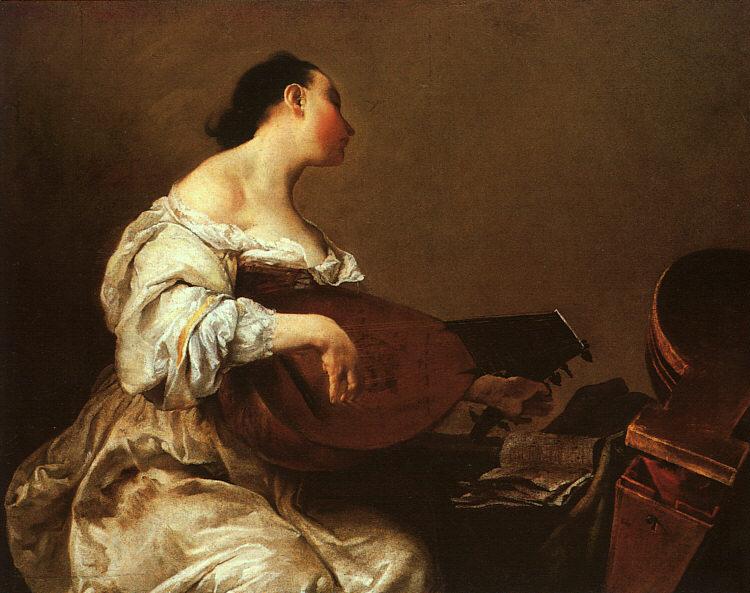 Giuseppe Maria Crespi Woman Playing a Lute Sweden oil painting art